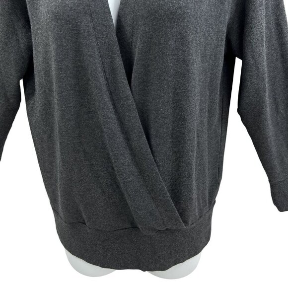 Athleta Purana Faux Wrap Cross Over Sweater M Runs Athletic Running Yoga Pilates - Picture 6 of 13
